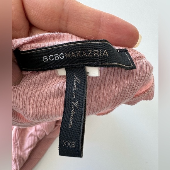 BCBG MaxAzria race back scoop neck tank top in blush pink size XXS - Picture 3 of 3